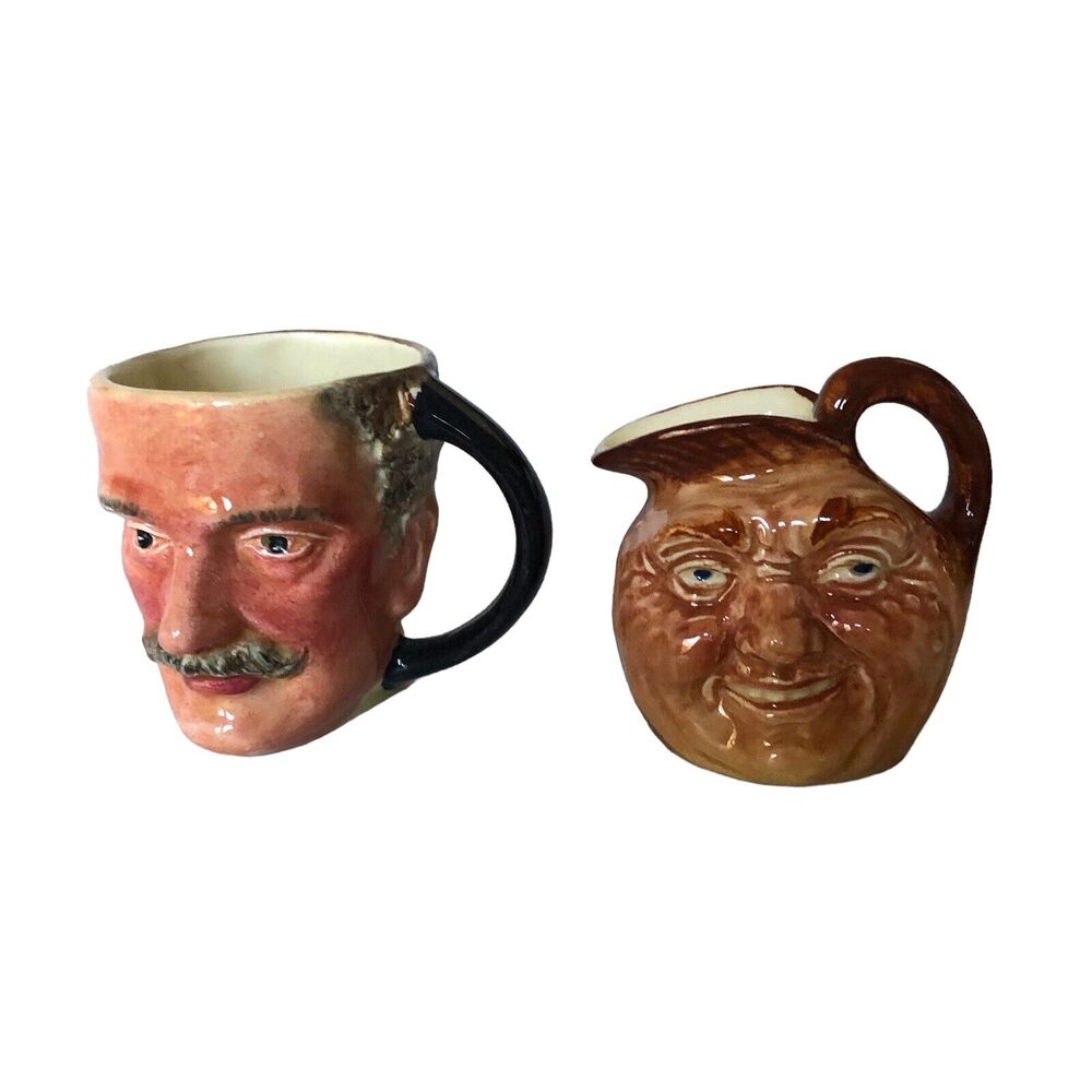 Vintage Lancaster Sandland Toby STRAUSS & John Barleycorn Miniature Mugs 1950’s